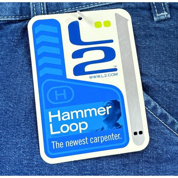 Levis L2 Hammer Loop Carpenter Loose Jeans Mens 36x30 Blue Retro Y2K Deadstock - Picture 4 of 10